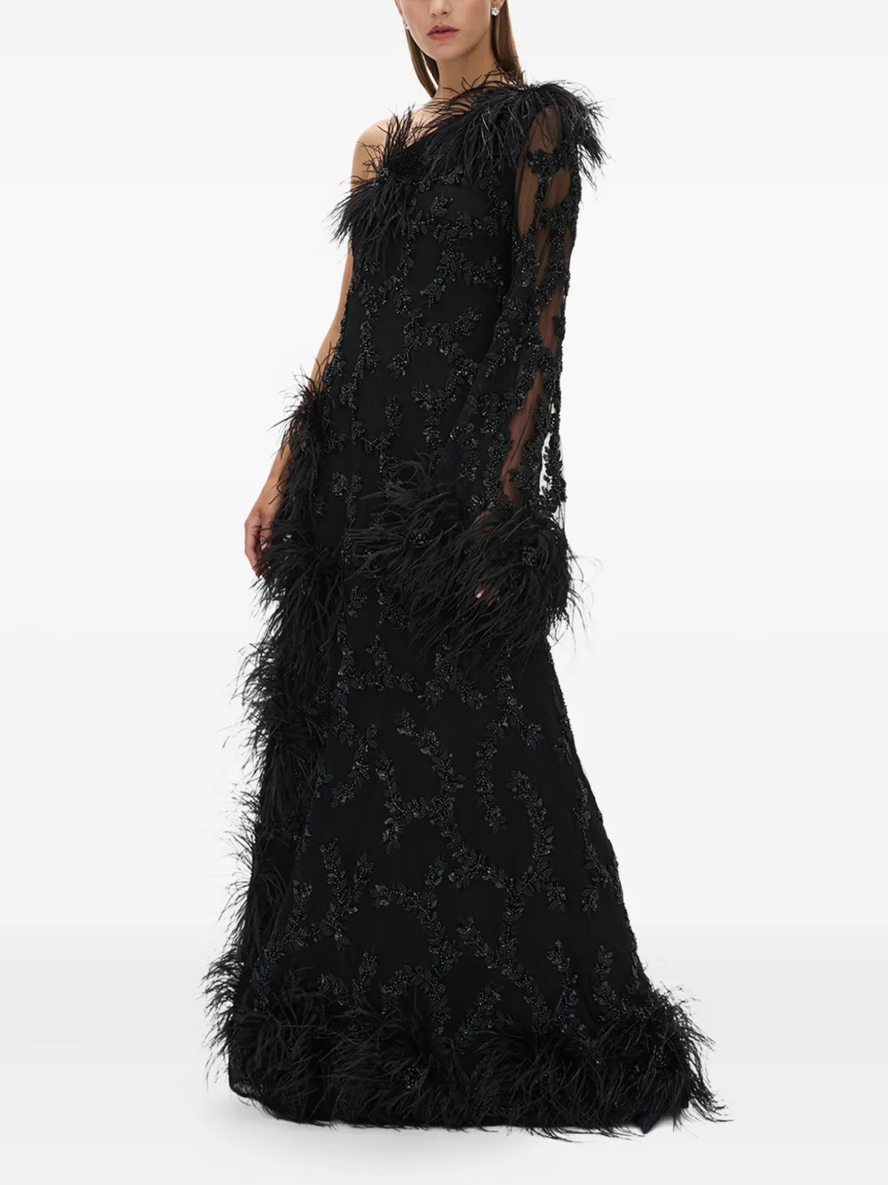 Rachel Gilbert Alby Gown Dress In Black