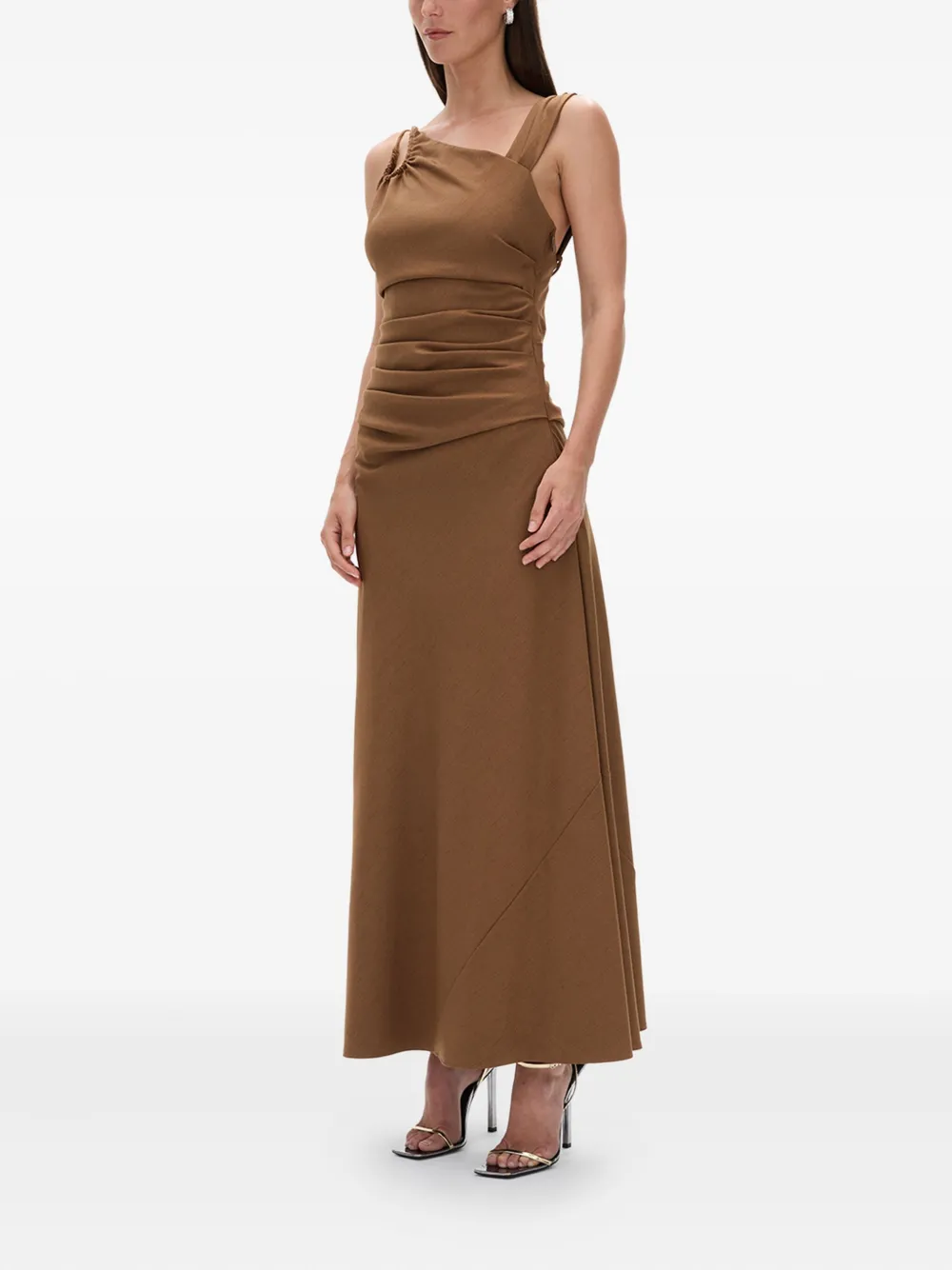 Rachel Gilbert Fitz Cut-out Maxi Dress In Brown