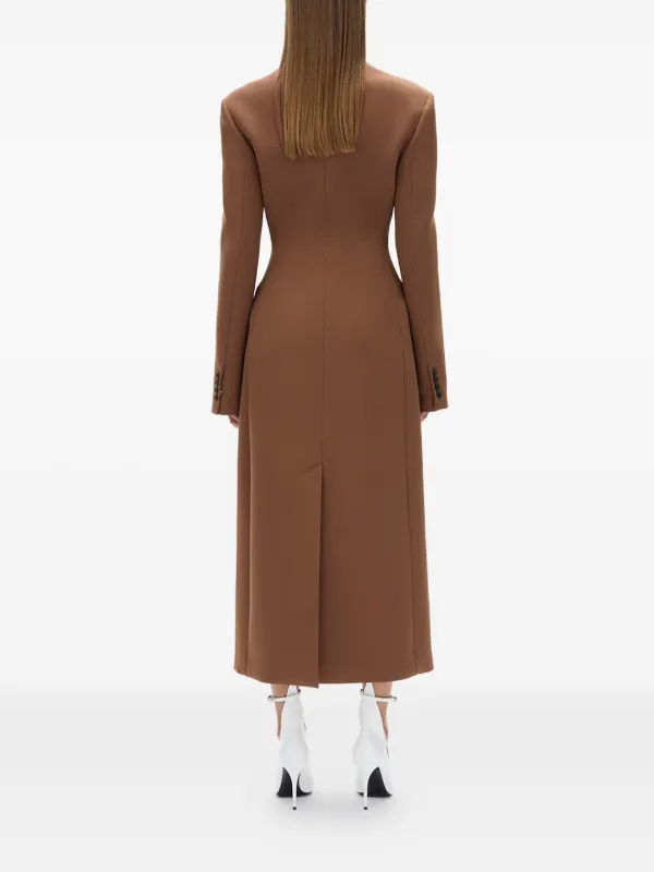 Rachel Gilbert Cappotto Sergio Con Spalline Imbottite Marrone