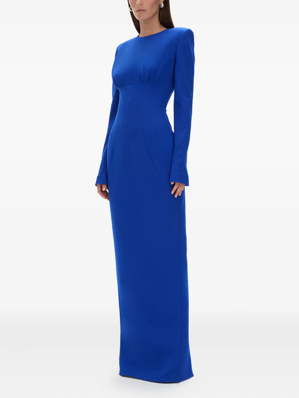 Rachel Gilbert Dover maxi-jurk met gewatteerde schouders Blauw