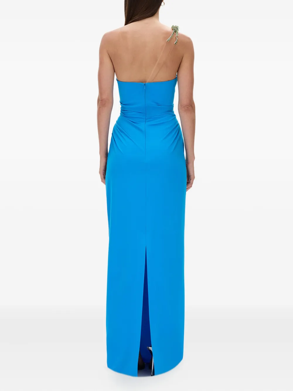 Rachel Gilbert Antoine verfraaide asymmetrische maxi-jurk Blauw