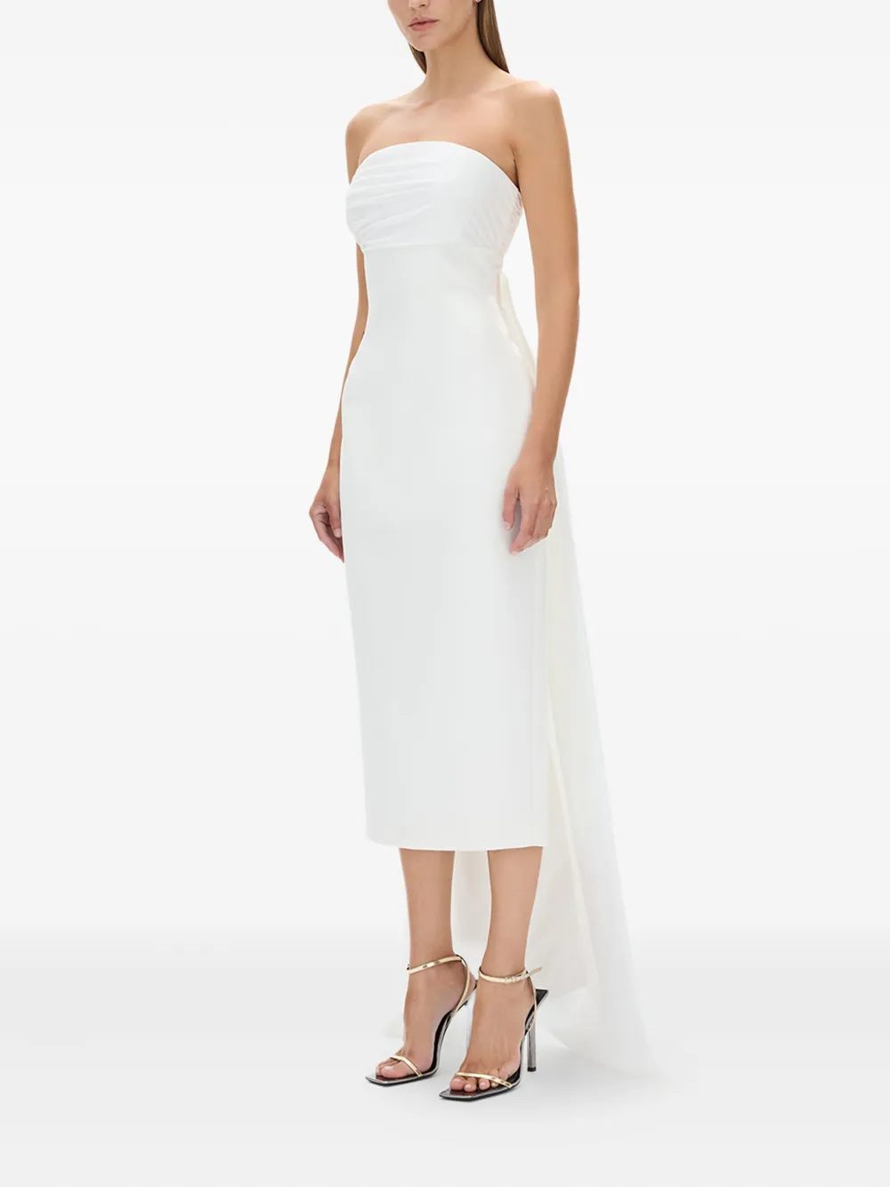 Rachel Gilbert Odette strapless midi-jurk Wit