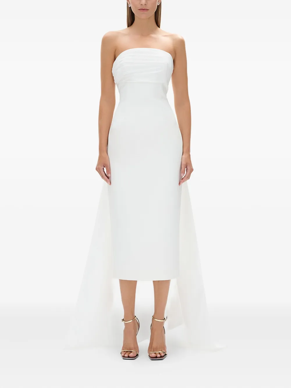 Rachel Gilbert Odette strapless midi-jurk - Wit
