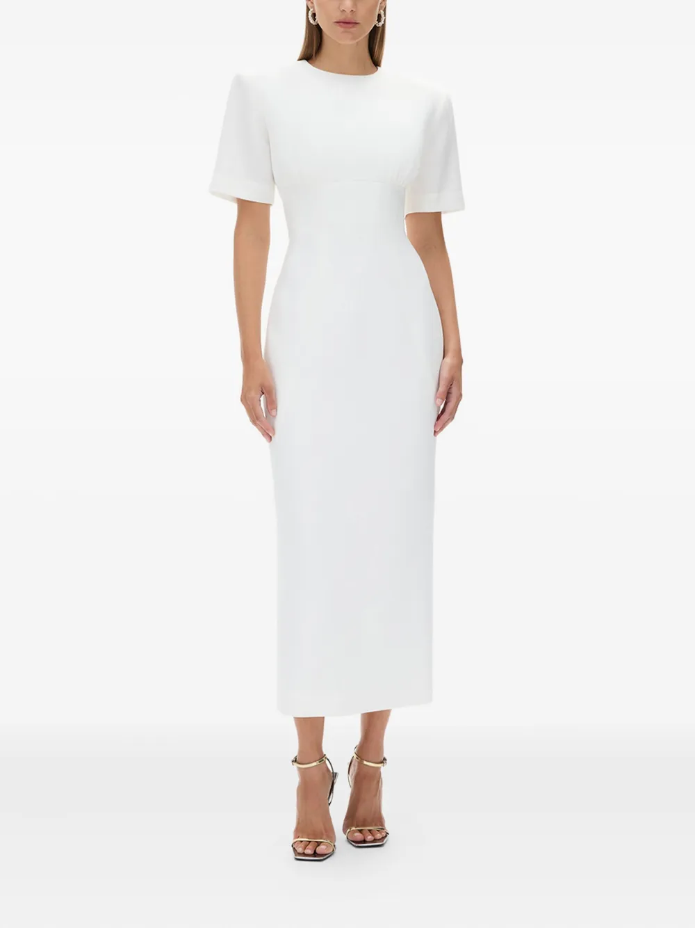 Rachel Gilbert Dover midi-jurk met korte mouwen - Wit
