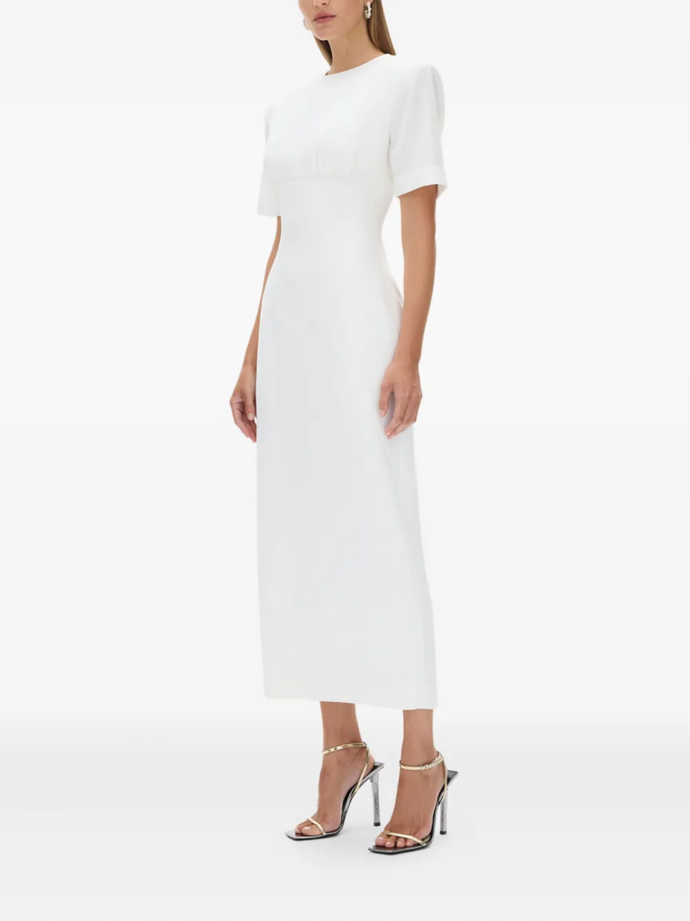 Rachel Gilbert Dover midi-jurk met korte mouwen Wit