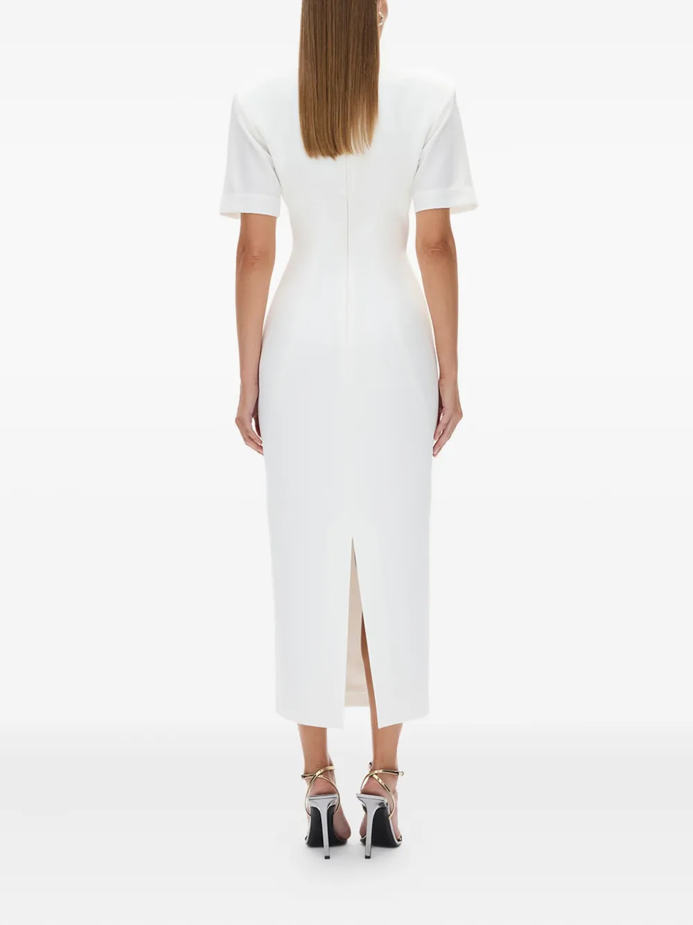 Rachel Gilbert Dover midi-jurk met korte mouwen Wit