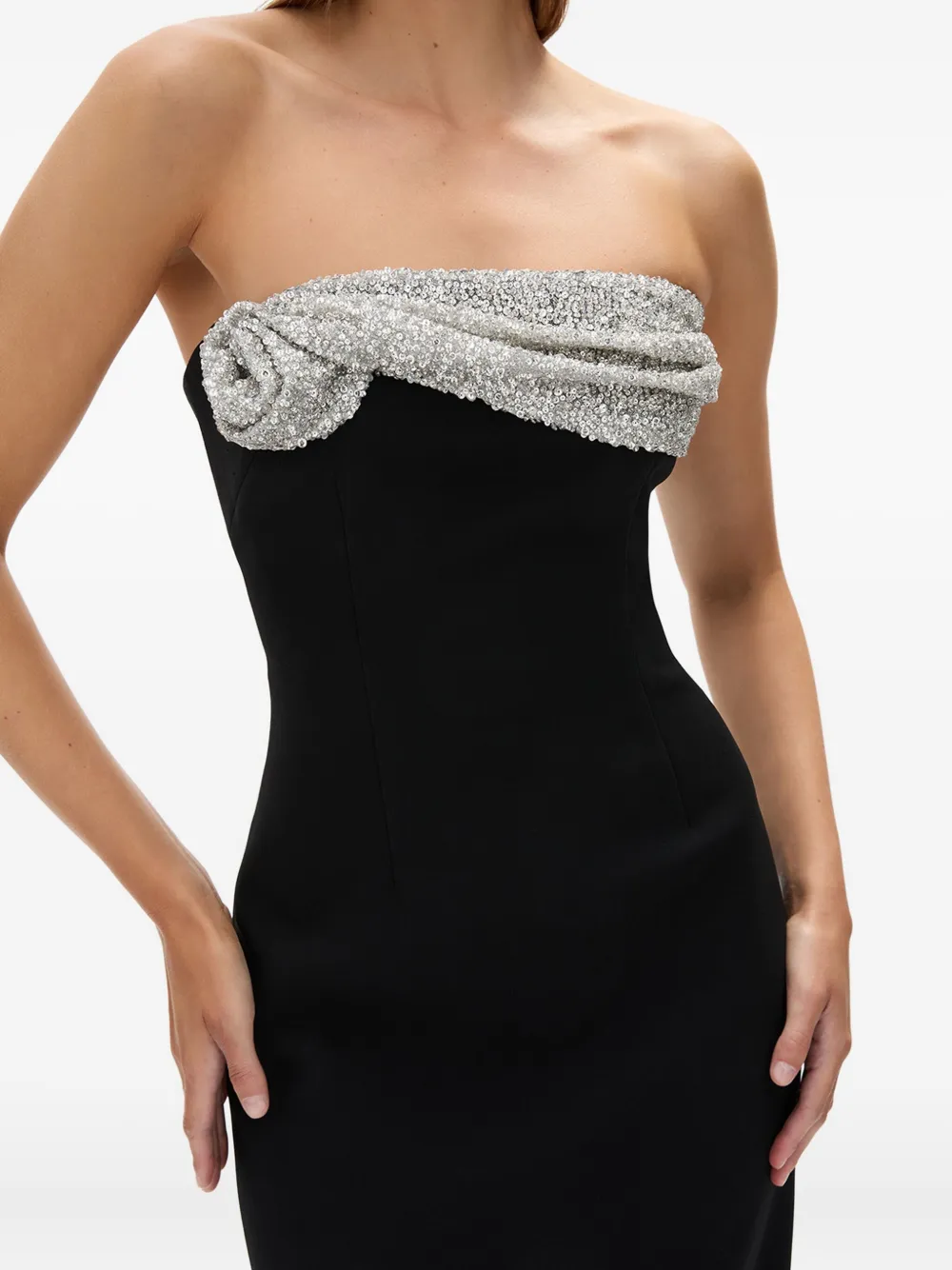 Rachel Gilbert Charlotte Sequin-embellished Strapless Gown In Black