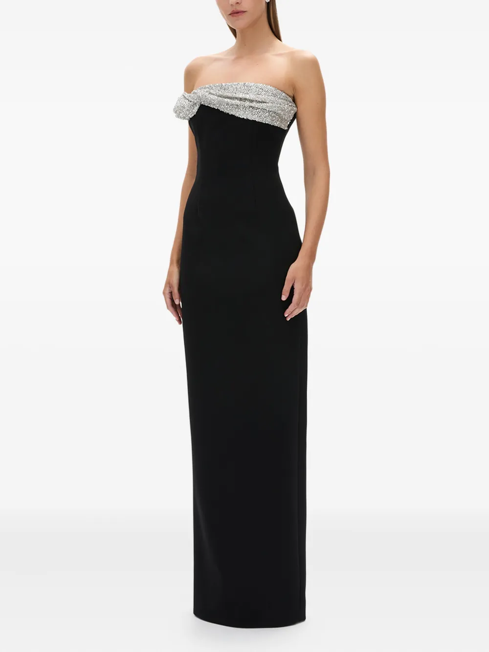 Rachel Gilbert Charlotte Sequin-embellished Strapless Gown In Black
