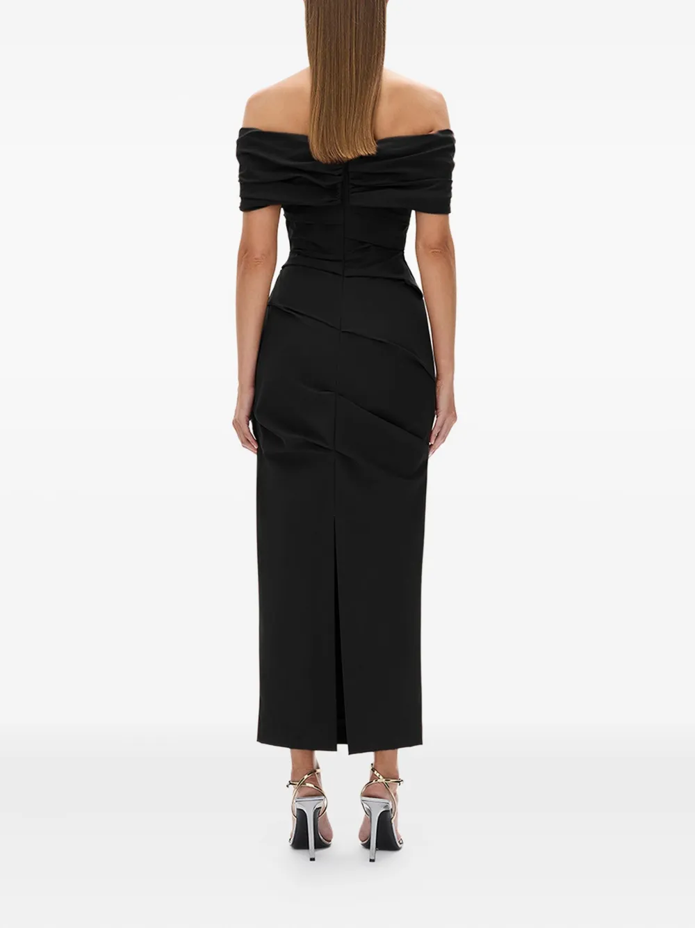 Rachel Gilbert Camille Draped Off-shoulder Maxi Dress In Black