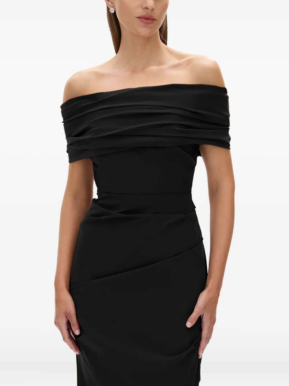 Rachel Gilbert Camille Draped Off-shoulder Maxi Dress In Black