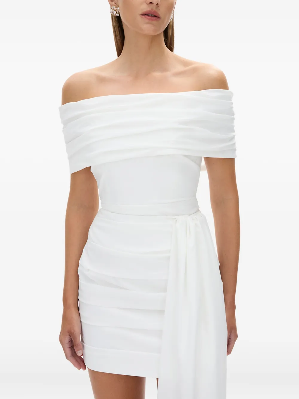 Rachel Gilbert Camille gedrapeerde mini-rok Wit