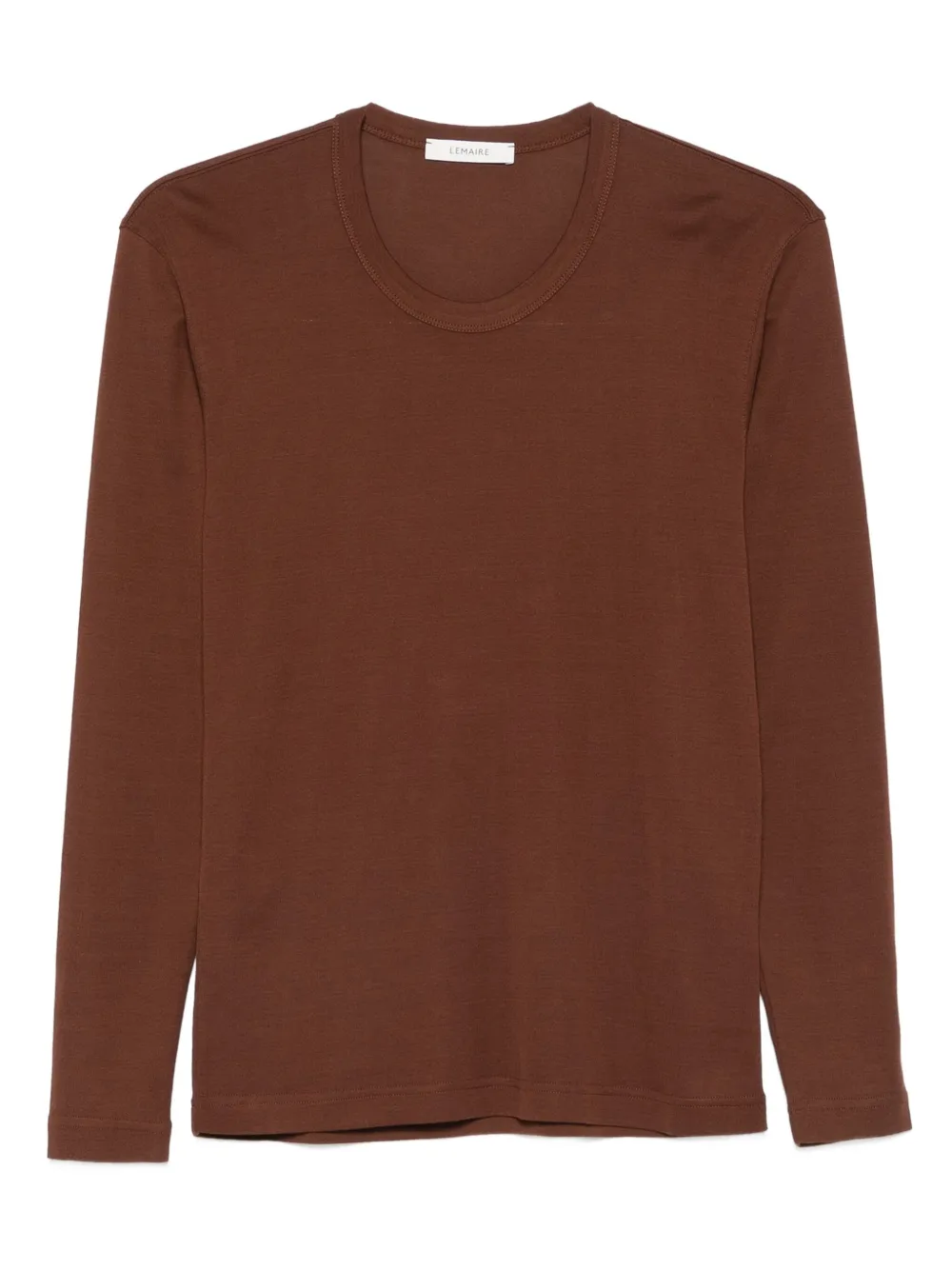 LEMAIRE long-sleeve cotton T-shirt Bruin