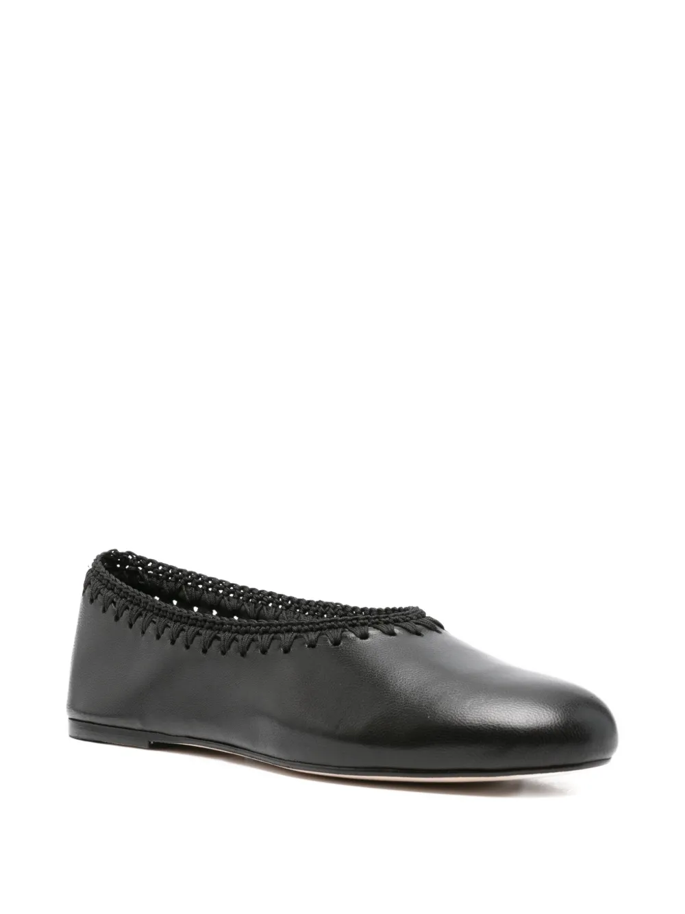About Arianne Dara crochet-detail ballet flats Black
