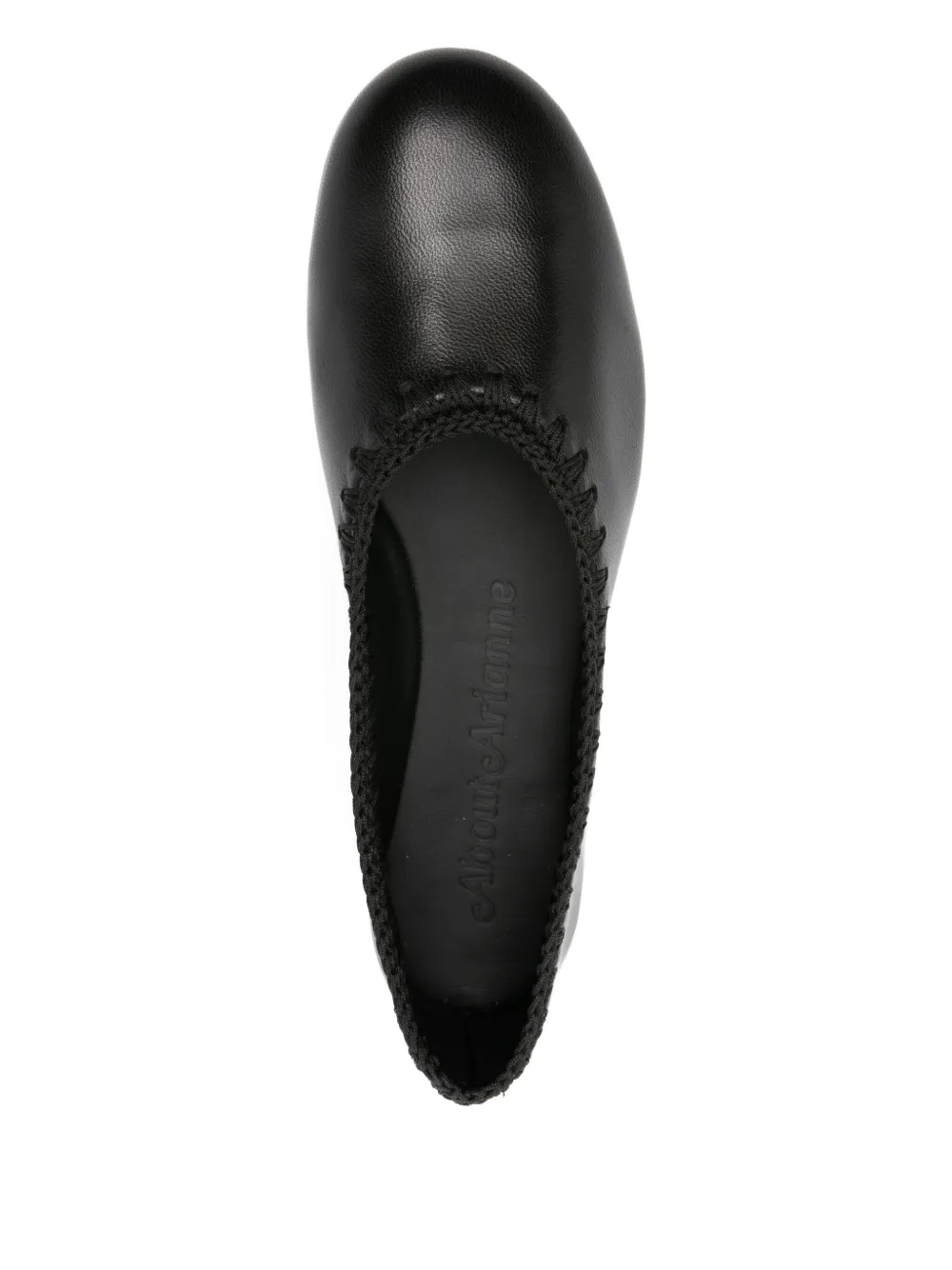 About Arianne Dara crochet-detail ballet flats Black