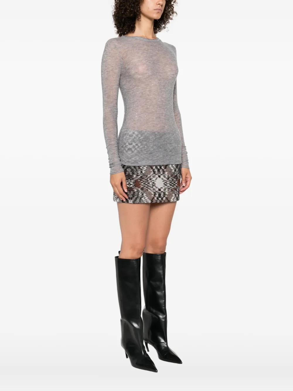 PINKO T-shirt met lange mouwen Grijs