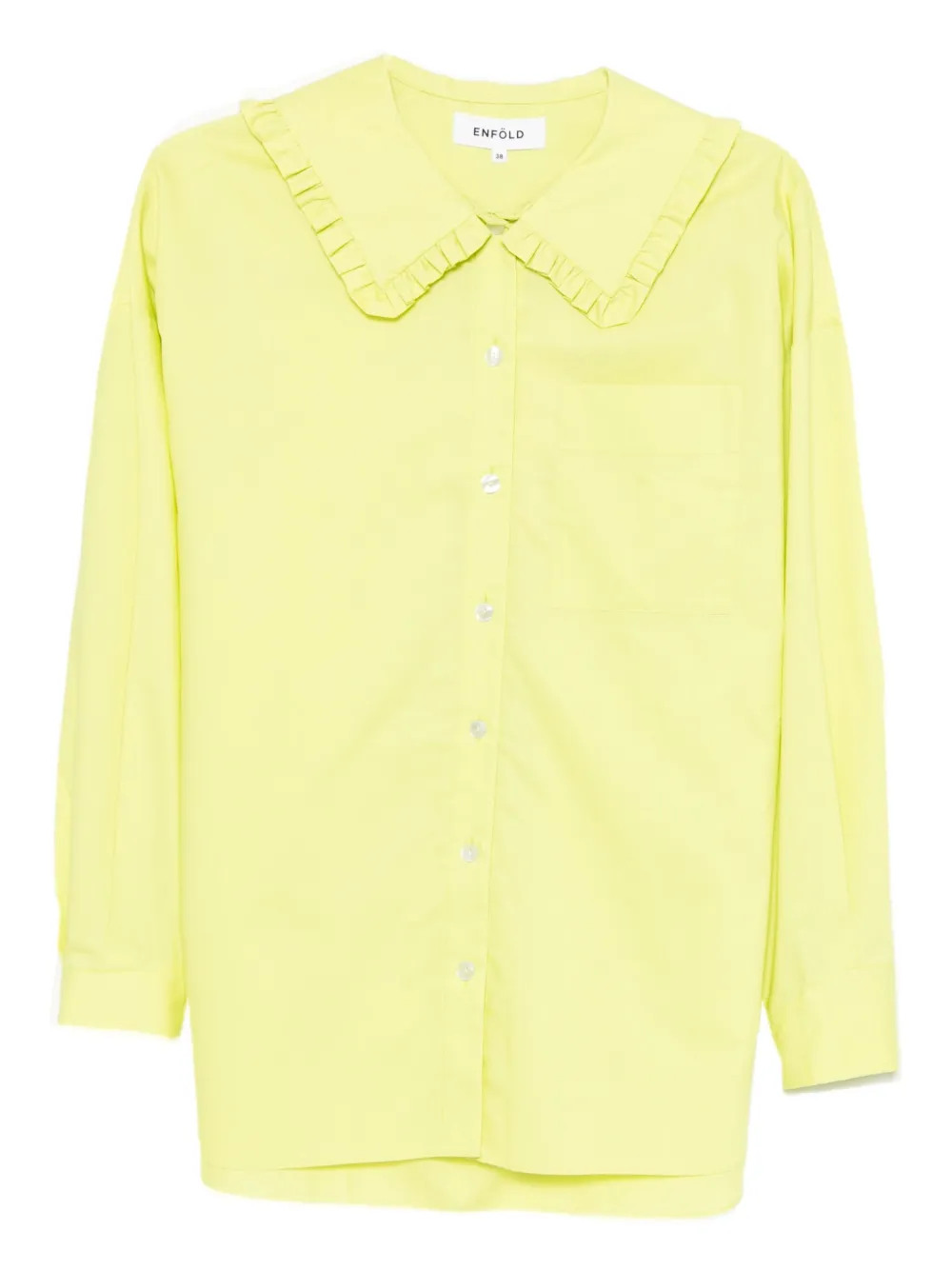 Enföld camisa con volantes en el cuello | amarillo | Image 1