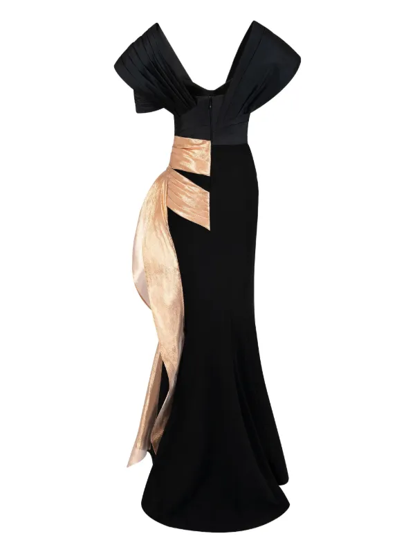 green emerald velvet dress PAULE KA Beige Cotton Blend Lace Sleeveless Pleated Evening Maxi Dress   Second Wave Couture