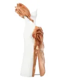 Gaby Charbachy ruffle-detail side-split evening gown - White