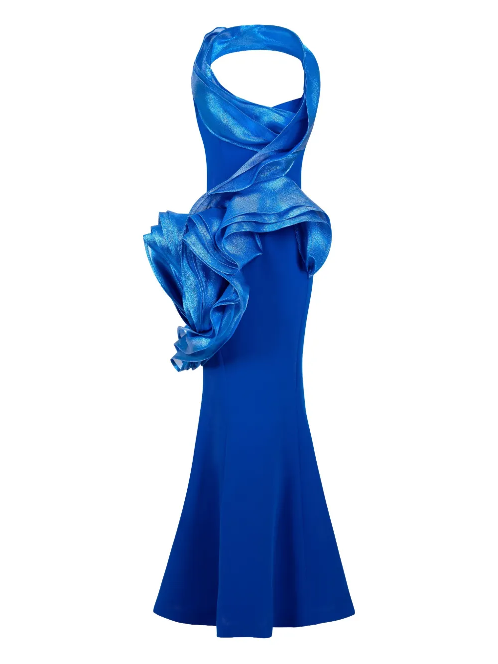 Gaby Charbachy Gedrapeerde avondjurk met ruches Blauw