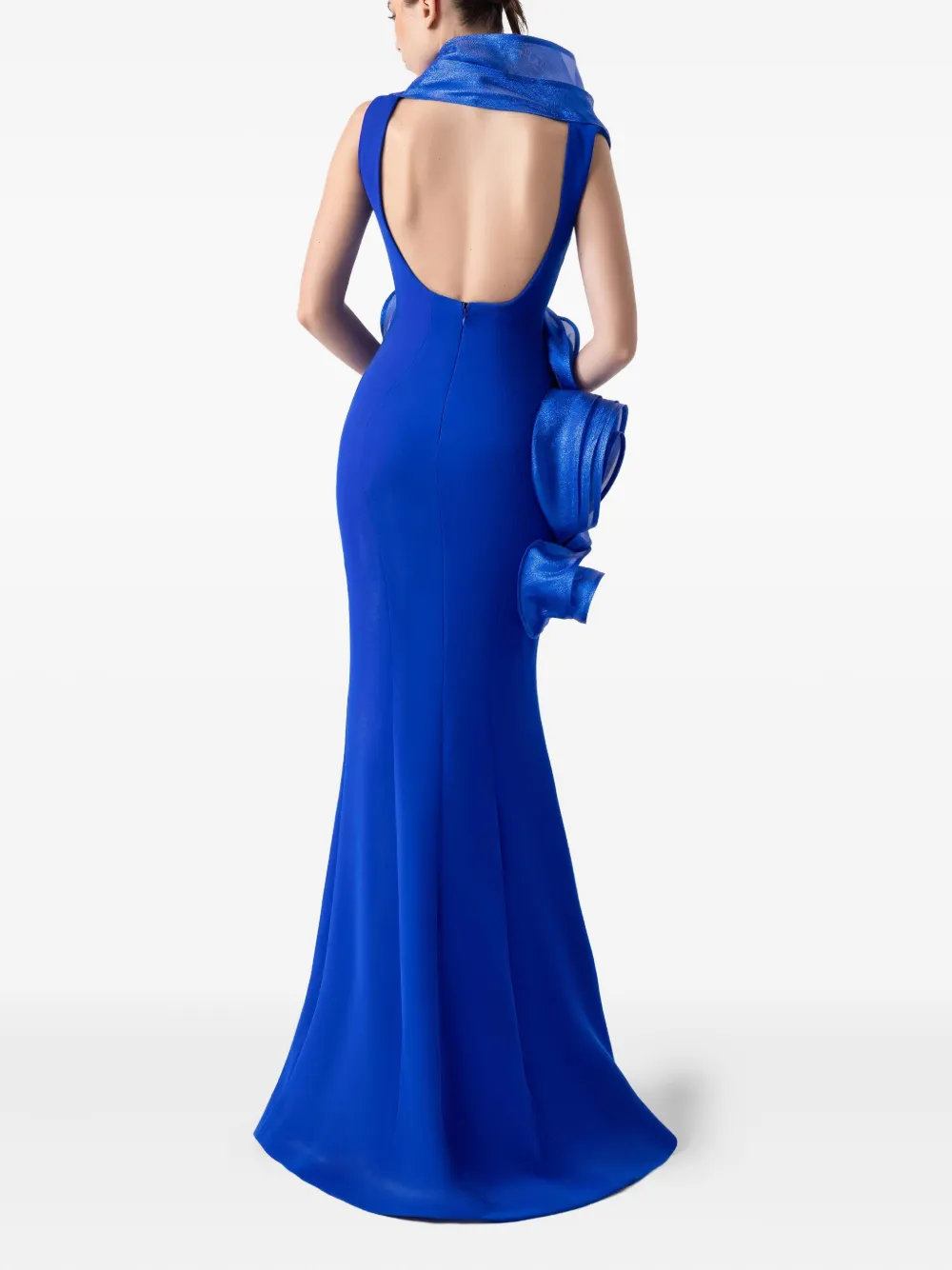 Gaby Charbachy Gedrapeerde avondjurk met ruches Blauw