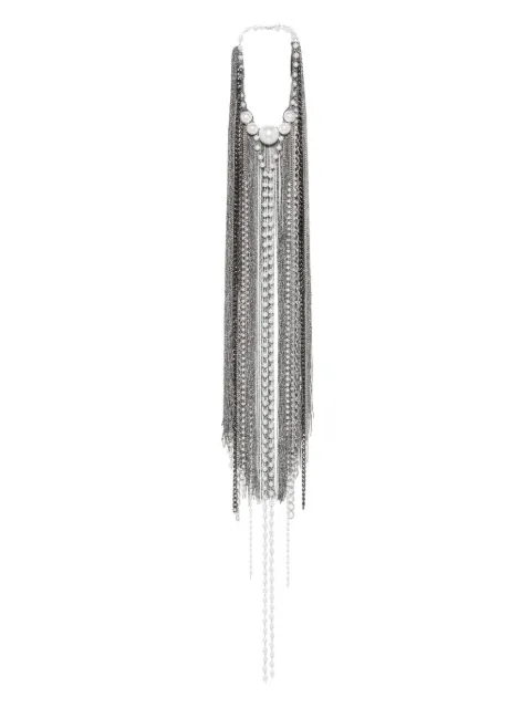 PINKO pearl-embellished chain necklace