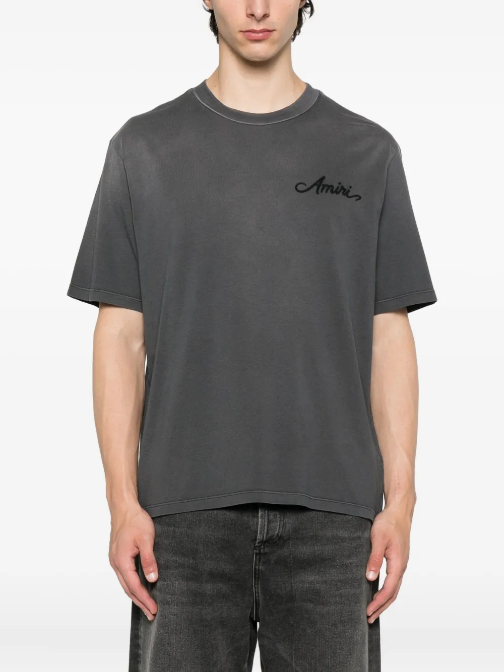 AMIRI Katoenen T-shirt met borduurwerk Grijs