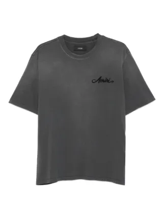 AMIRI Camiseta De Algodão Com Logo Bordado | Cinza | FARFETCH BR