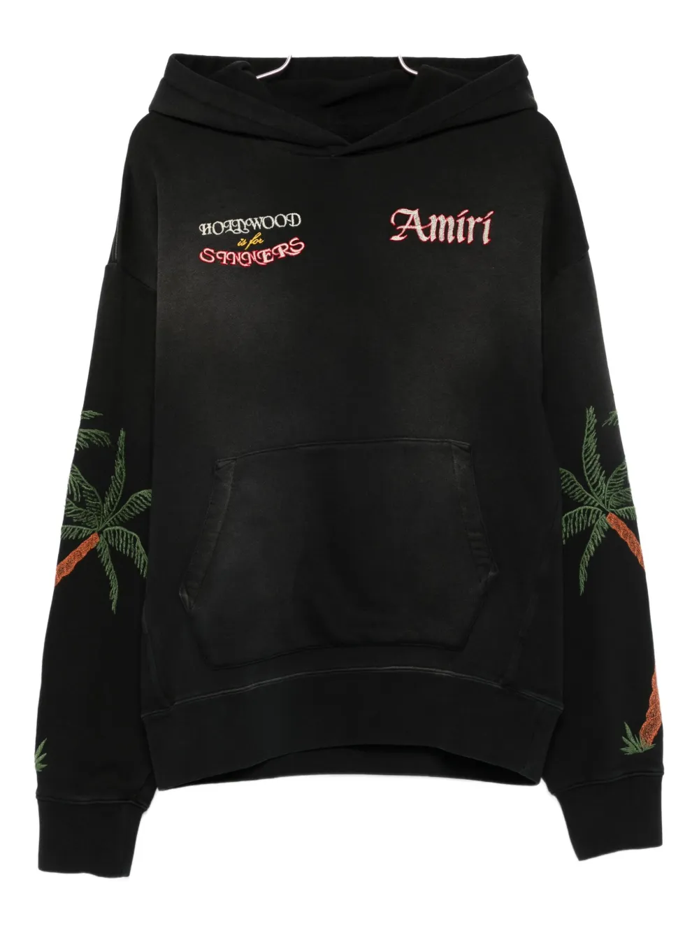 AMIRI palm-tree embroidered hoodie - Nero