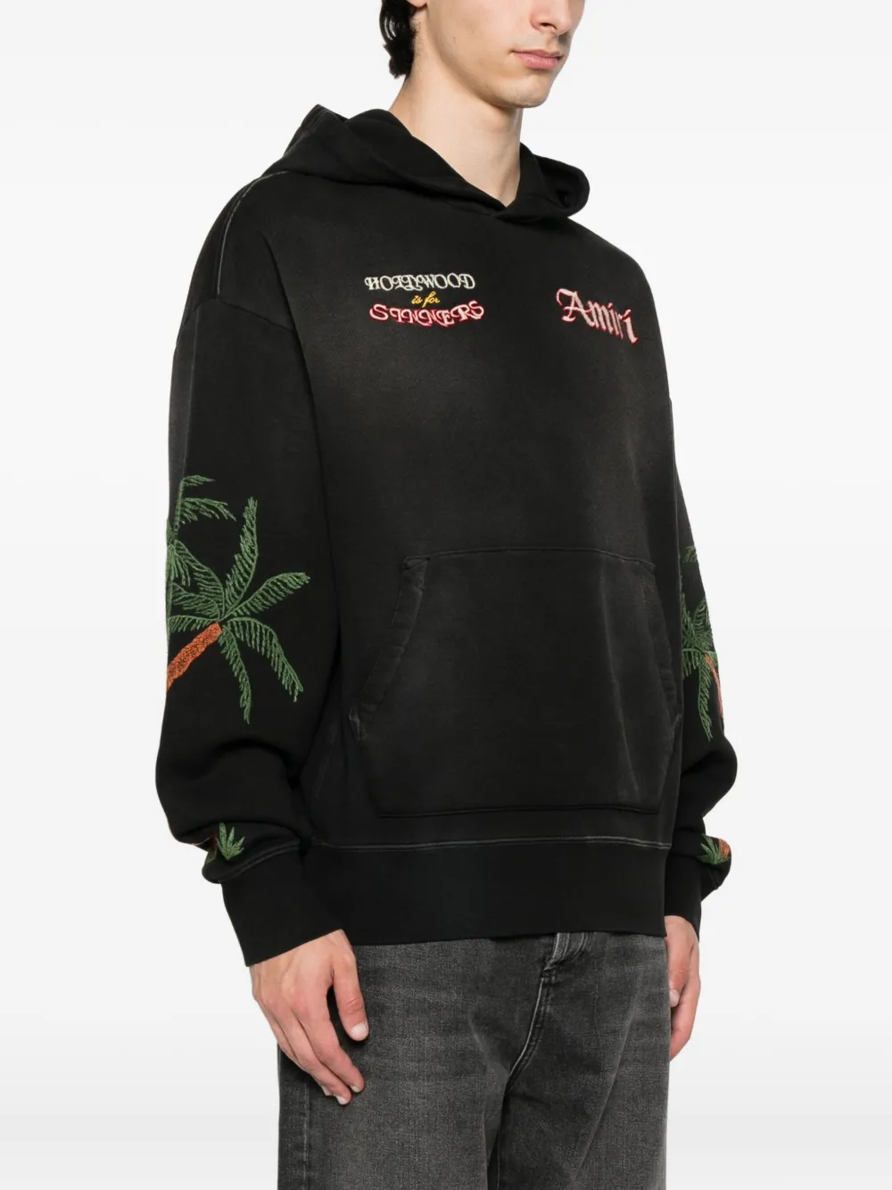 AMIRI Hoodie met geborduurde palmboom Zwart
