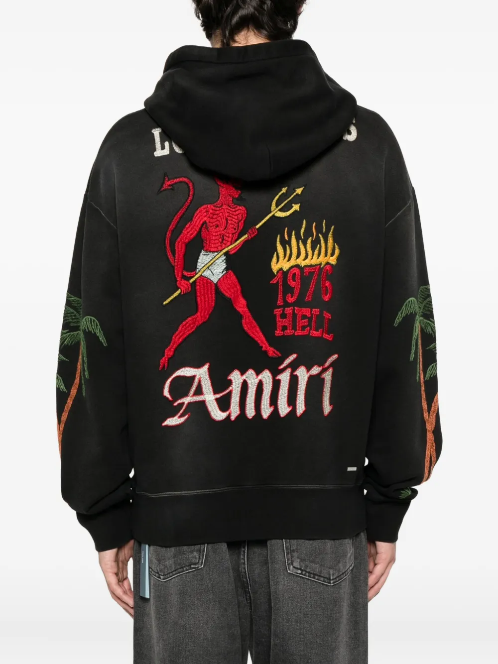 AMIRI Hoodie met geborduurde palmboom Zwart