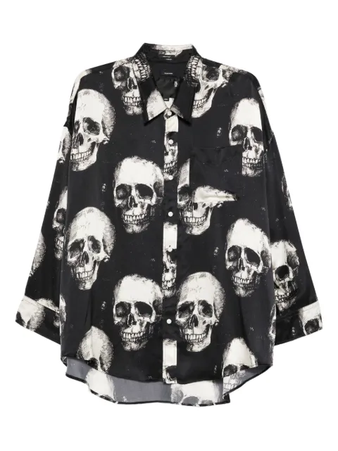 R13 skull-print silk shirt