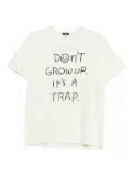 R13 smiley-face slogan-print T-shirt - Neutrals