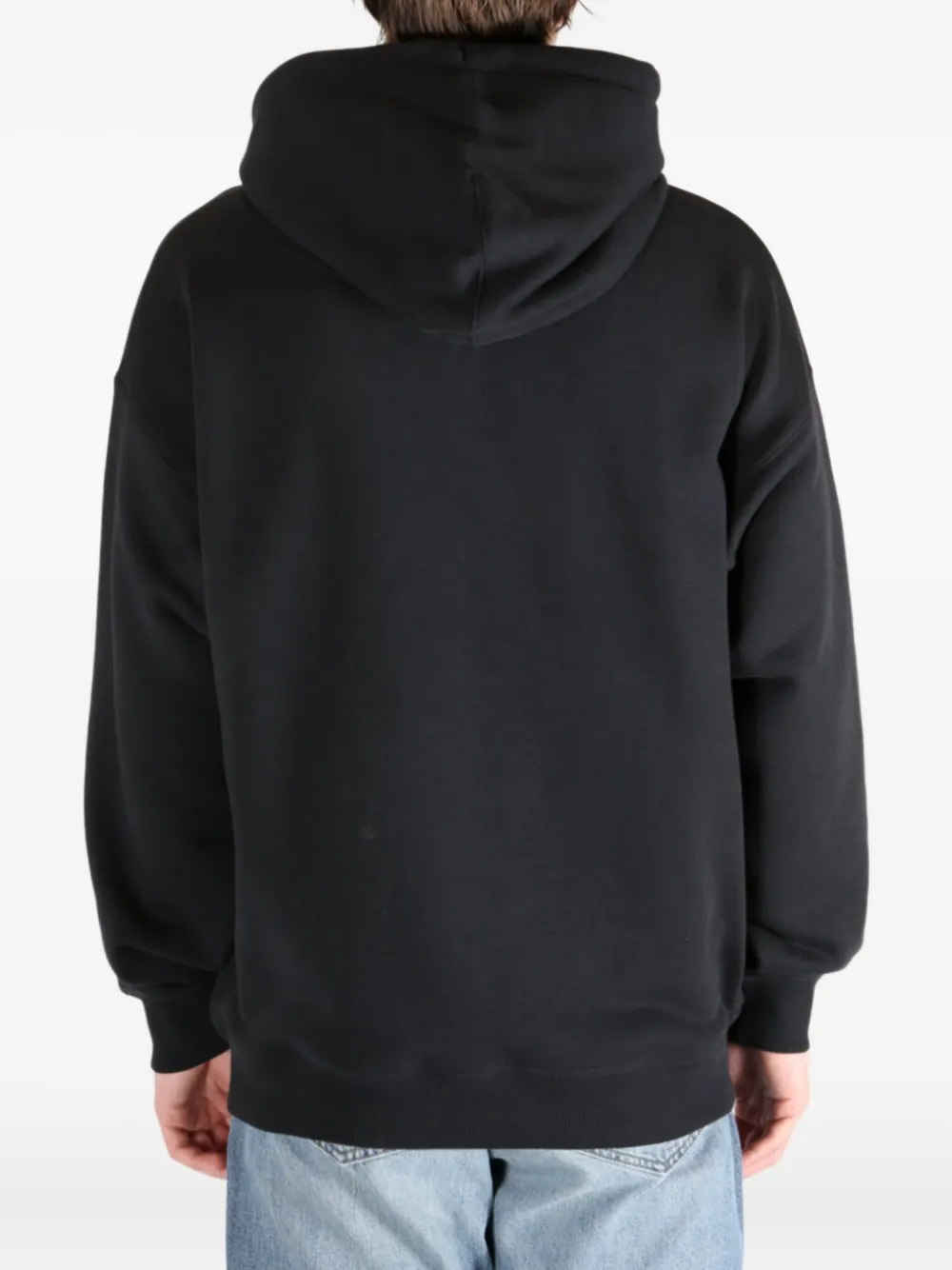 Y-3 logo-print hoodie Zwart