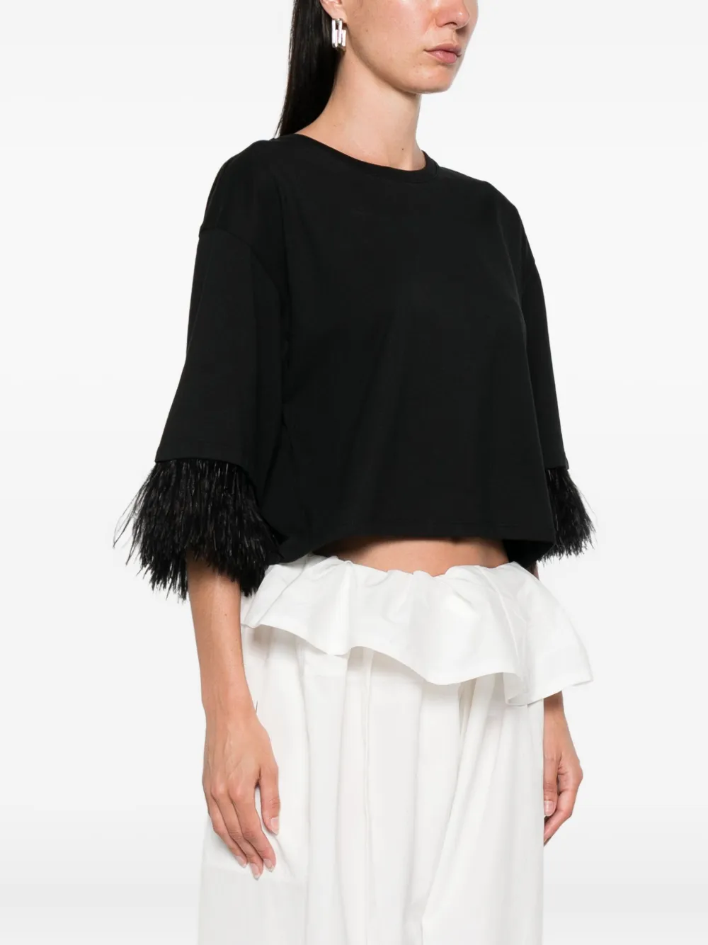 Dorothee Schumacher Top met veren afwerking Zwart