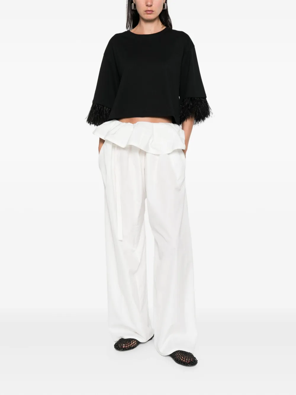 Dorothee Schumacher Top met veren afwerking Zwart