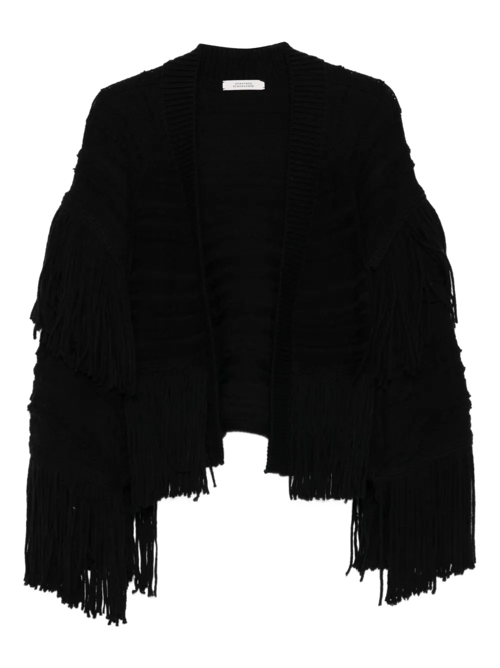 Dorothee Schumacher Fringe-detail Wool Cardigan In Black