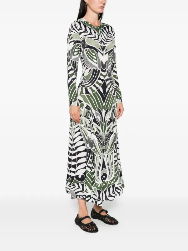 FARM Rio Lace Nature long-sleeve Dress | Black | FARFETCH