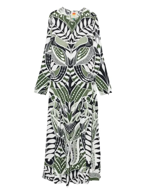 FARM Rio Lace Nature long-sleeve dress