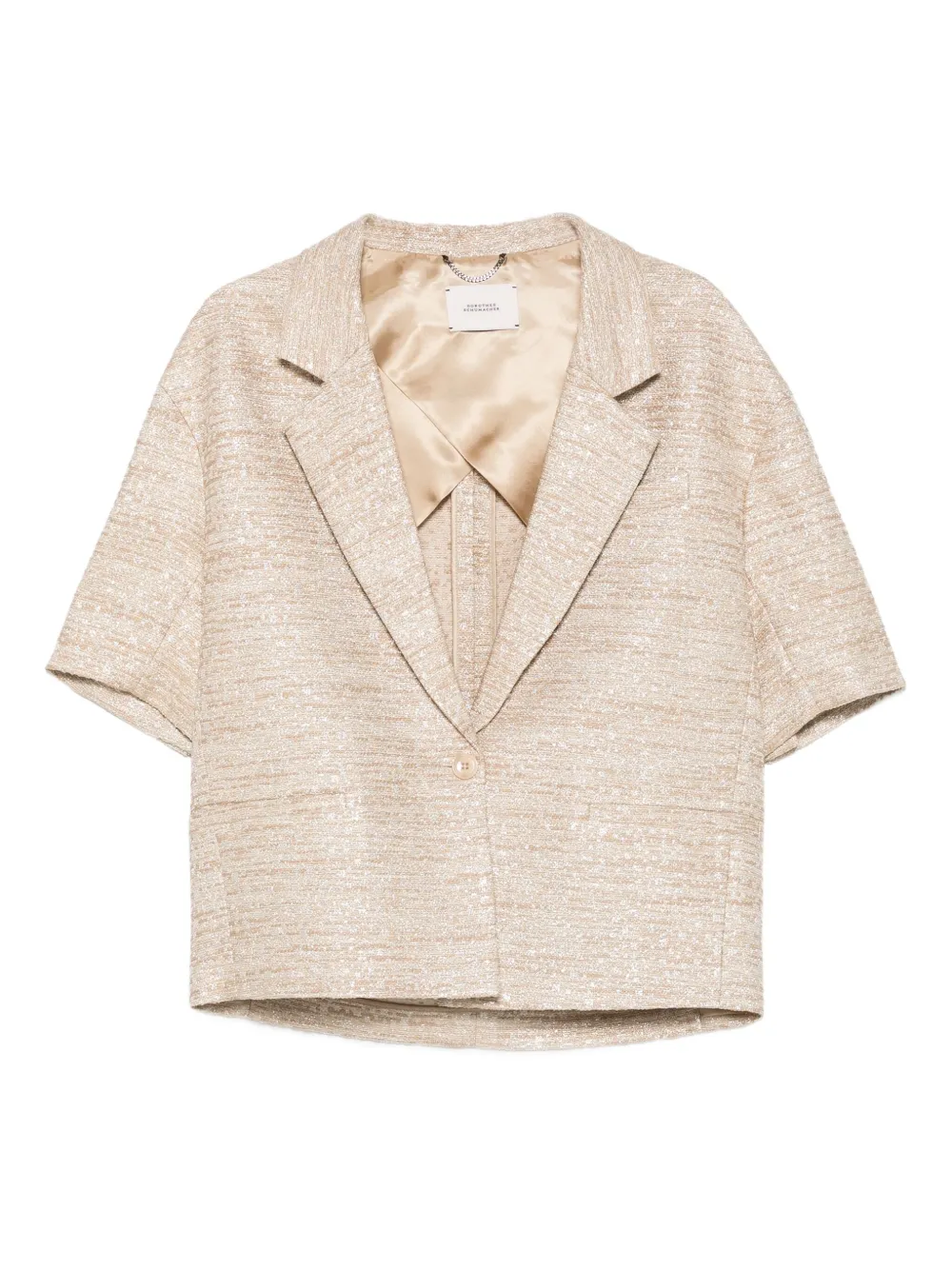 Dorothee Schumacher Tweed jack met korte mouwen Goud