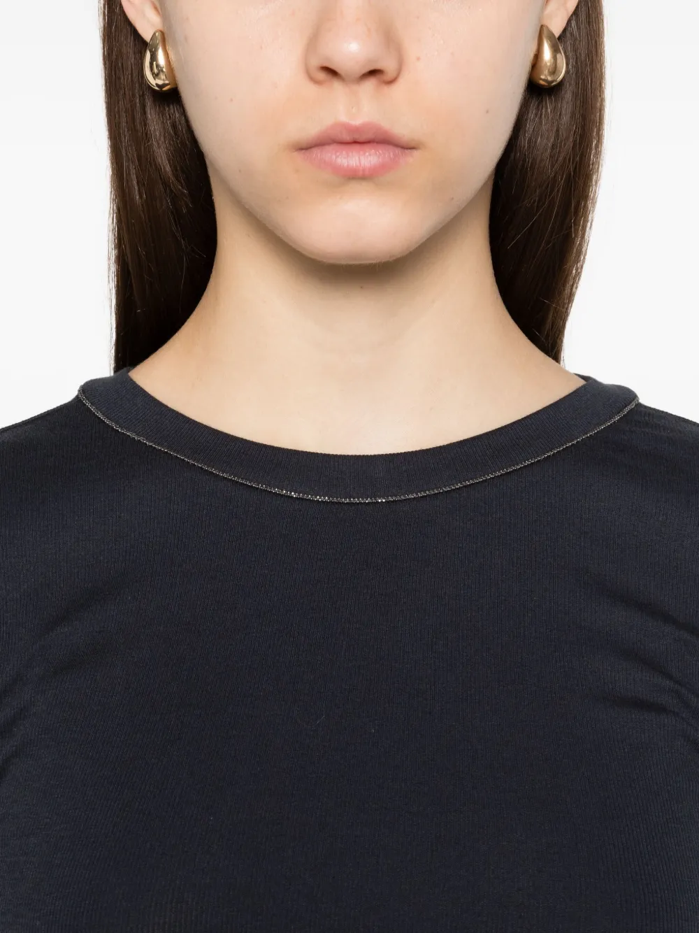Brunello Cucinelli Verfraaide top Blauw