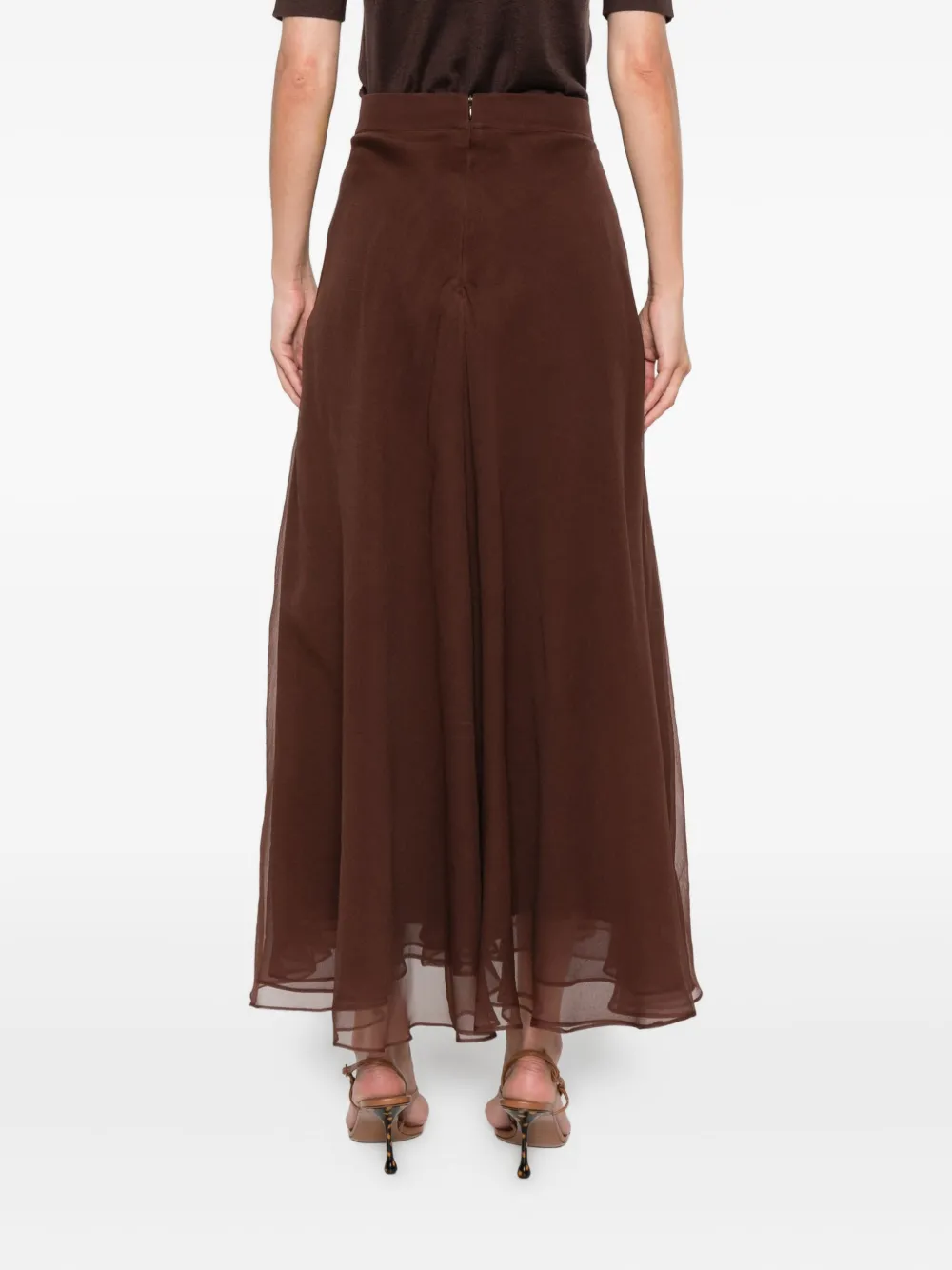 Brunello Cucinelli High waist plooirok Bruin