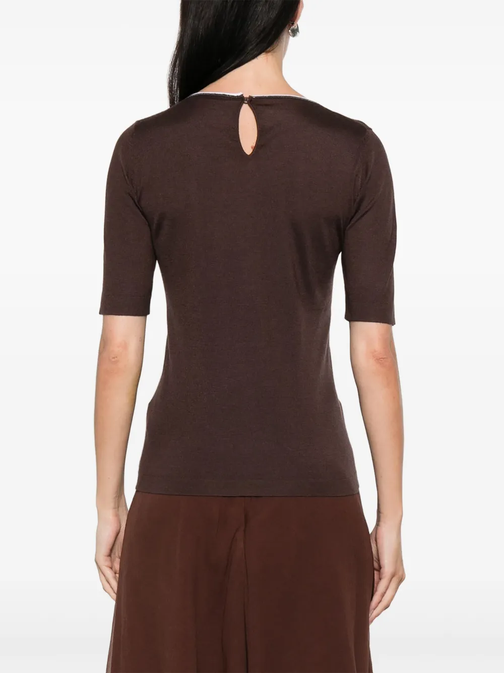 Brunello Cucinelli T-shirt met korte mouwen Bruin