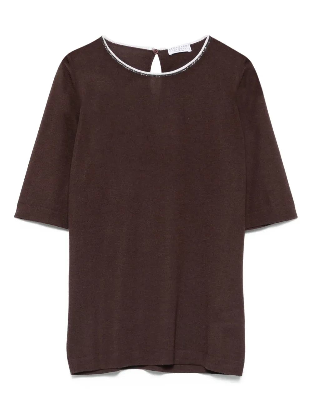 Brunello Cucinelli T-shirt met korte mouwen Bruin