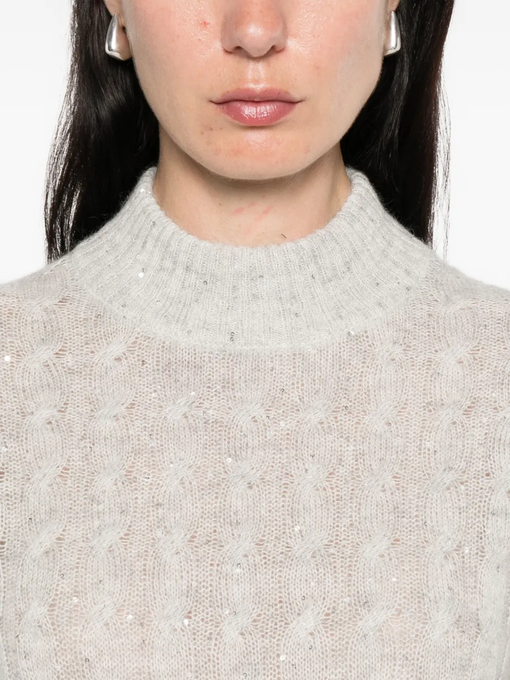 Brunello Cucinelli Trui met hoge hals Grijs