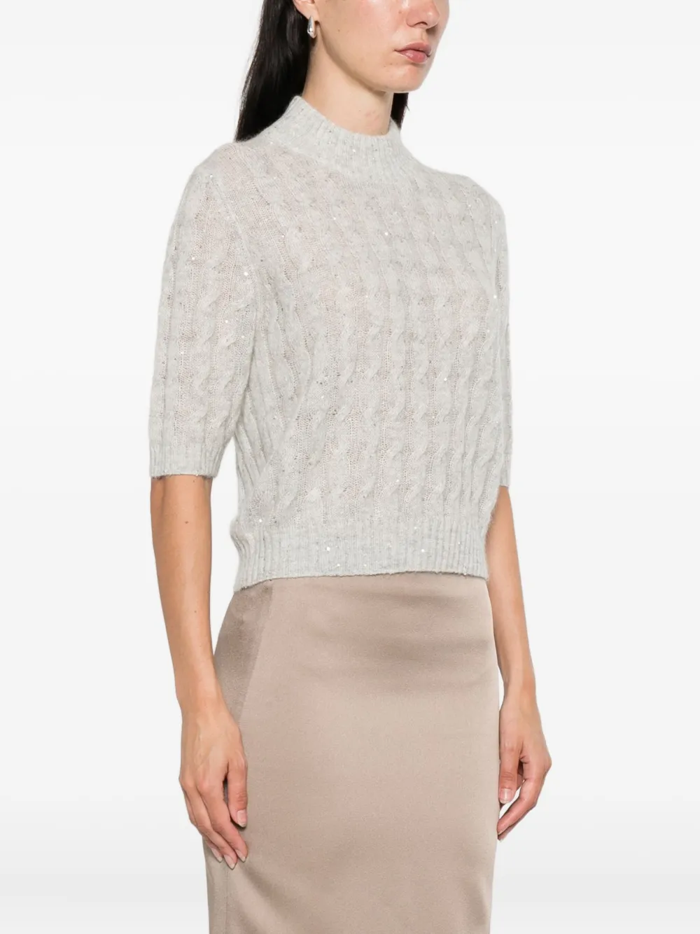 Brunello Cucinelli Trui met hoge hals Grijs