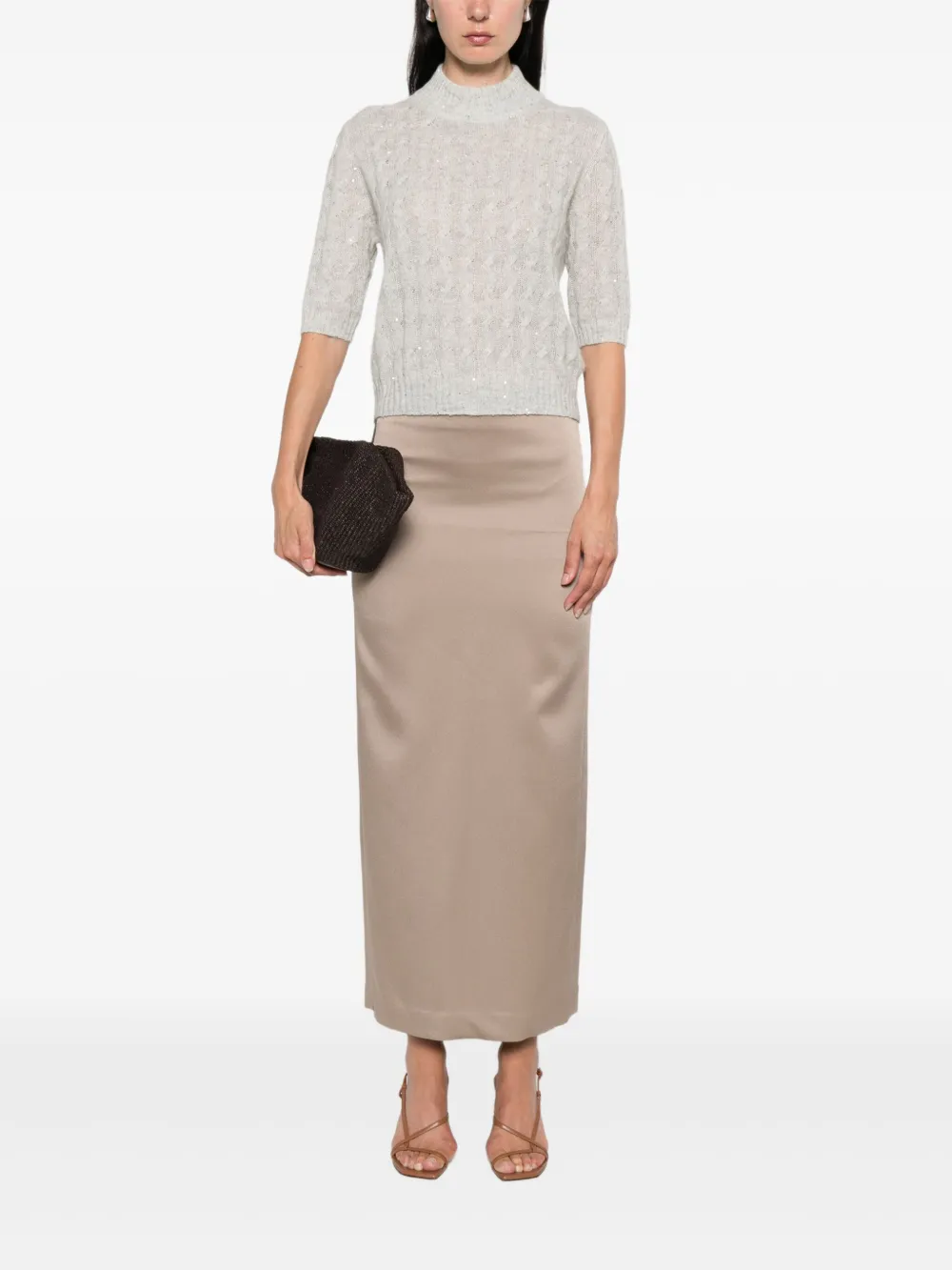 Brunello Cucinelli Trui met hoge hals Grijs