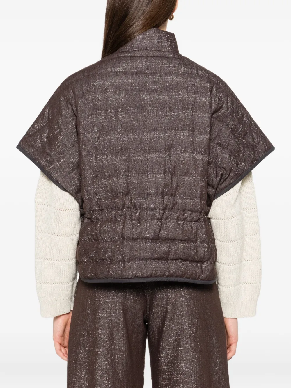 Brunello Cucinelli Gewatteerd jack Bruin