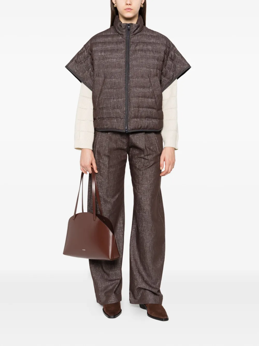 Brunello Cucinelli quilted zip-front jacket | Capes | Image 2