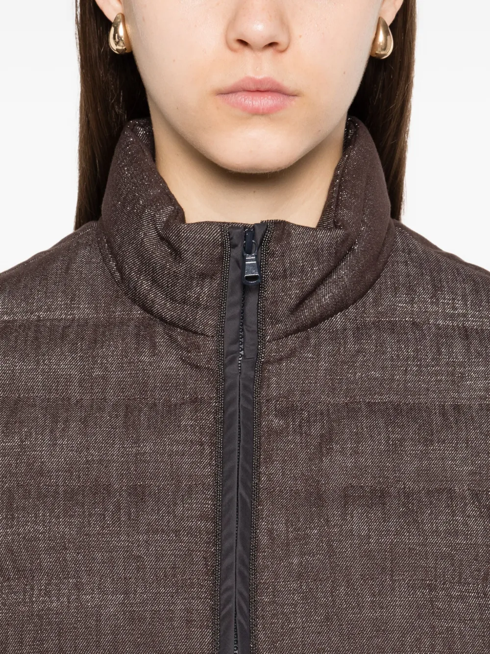 Brunello Cucinelli Gewatteerd jack Bruin