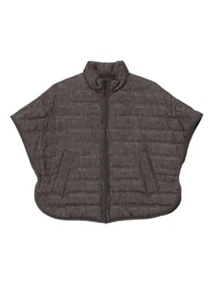 【関税＆送料込み】Brunello Cucinelli Zipped Cape Brunello Cucinelli Mélange-Effect Zipped Hoodie | Sendegaro US
